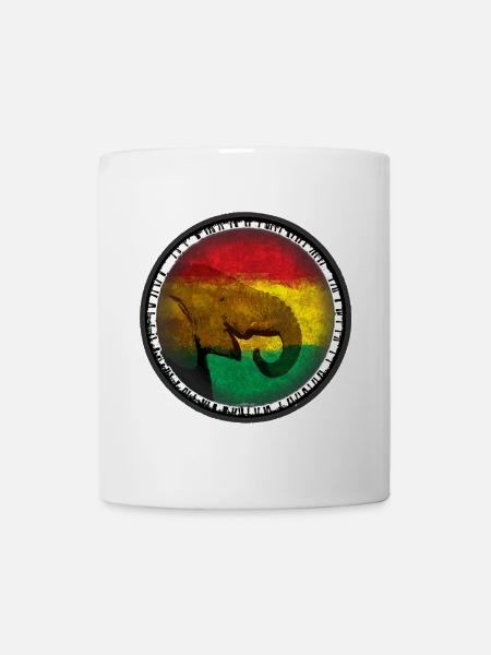 Elefantenwelt im Rasta-Design - Tasse - Weiß