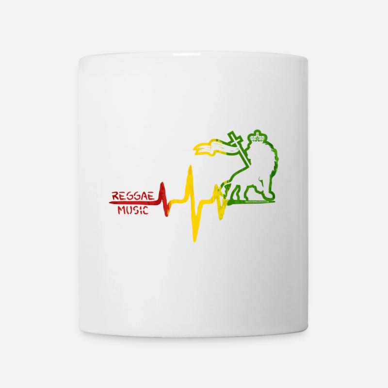 Icône du rythme du reggae Lion - Mug blanc - blanc