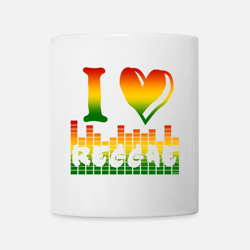 J’adore le reggae arc-en-ciel - Mug blanc - blanc