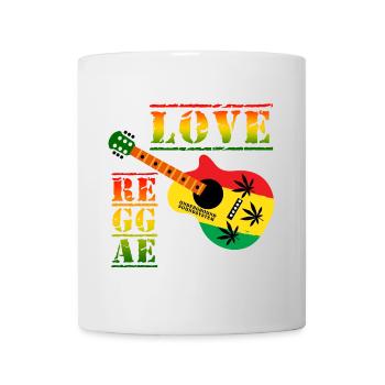 Love Reggae Guitar Rastastil - Mug - white - Front