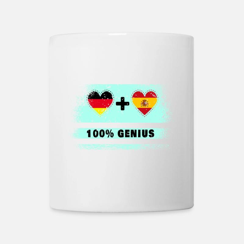 Deutschland und Spanien 100% genial / Geschenk - Tasse - Weiß