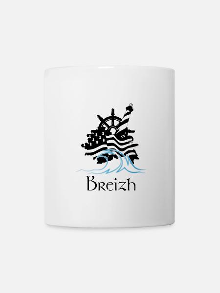 Phare et Vague en Style Minimaliste - Mug blanc - blanc