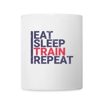 Eat Sleep Train Repeat - Tasse - Weiß - Vorne