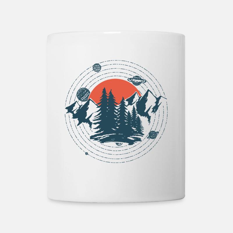 Planets And Mountains Graphic - Mug - white