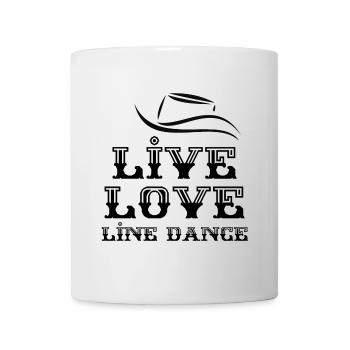 Geschenk für Linedancer: Live, Love, Line Dance - Tasse - Weiß - Vorne