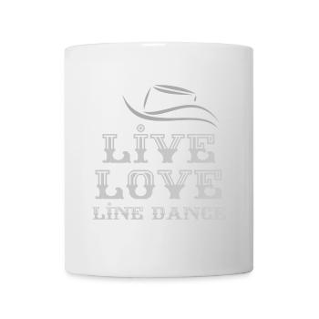 Linedancer Geschenk: Live, Love, Line Dance - Tasse - Weiß - Vorne
