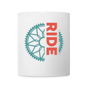 ride bike team club club logo symbol sprocket - Mug - white - Front