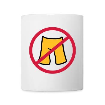 ne mettez pas de pantalon short court interdit bouclier z - Mug blanc - blanc - Devant