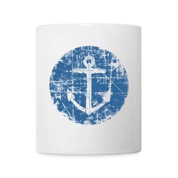 Anker Schild Segel Design für Segler - Tasse - Weiß - Vorne