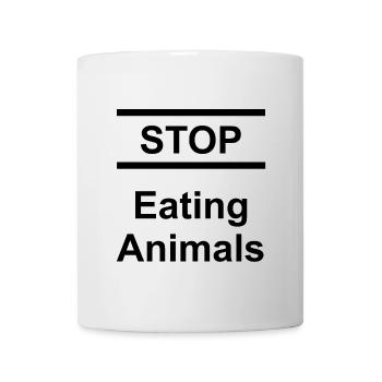 Stop Eating Animals, Geschenk, Vegatarier - Mug blanc - blanc - Devant