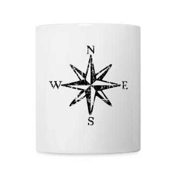 Compass Rose Wind Rose Sail Sailing - Mug - white - Front