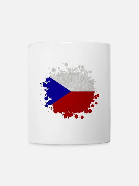 Tschechien Klecks / Geschenk Prag Flagge - Tasse - Weiß