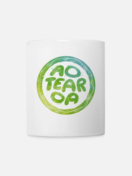 Schriftzug Aotearoa - Tasse - Weiß