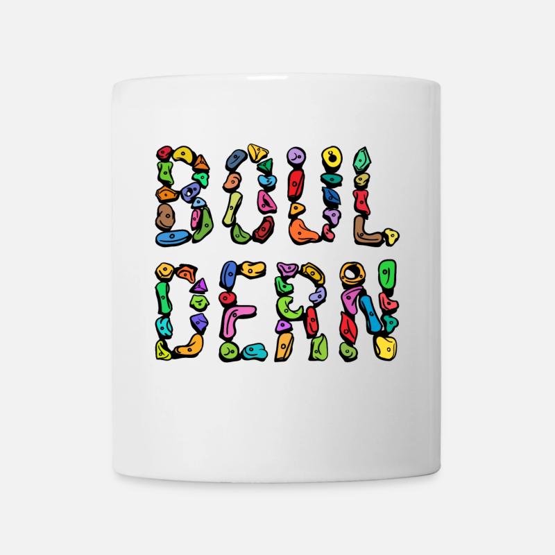 Bouldern Boulder Klettern Schrift Bergsteigen - Tasse - Weiß