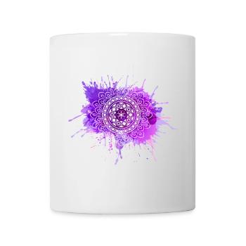 Mandala - Lila - Tasse - Weiß - Vorne