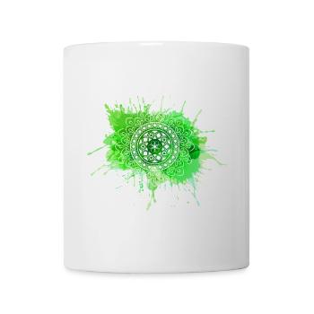 Mandala - Grün - Tasse - Weiß - Vorne
