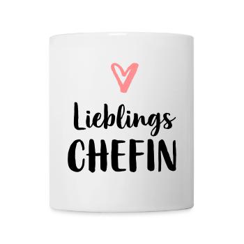 Lieblings Chefin Herz Geschenk Chef - Tasse - Weiß - Vorne