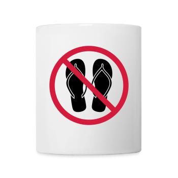 keine flip flops verboten schild zone gebiet clipa - Tasse - Weiß - Vorne