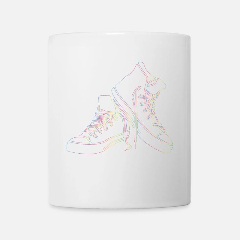 Sneaker Regenbogen - Tasse - Weiß