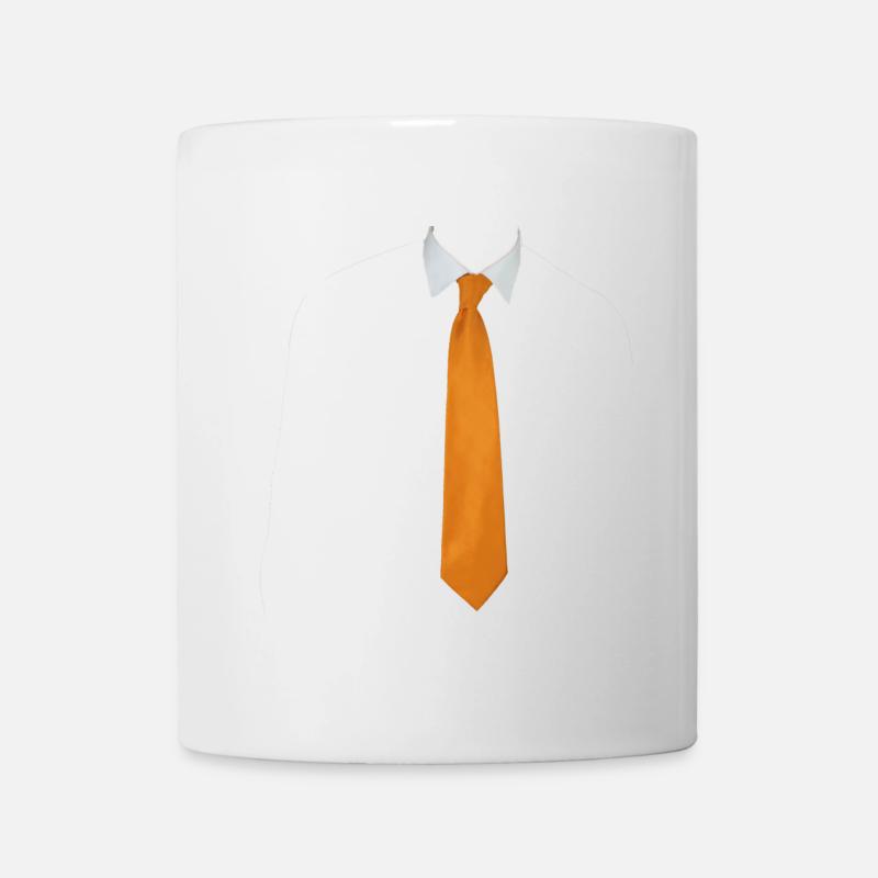 kravatte gelb - Tasse - Weiß
