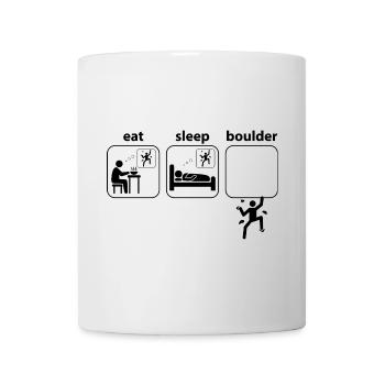 Eat Sleep Boulder climbing mountaineering spell - Mug - white - Front