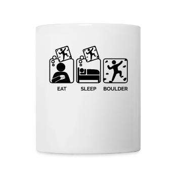 Boulder climbing mountaineering Eat Sleep saying - Mug - white - Front
