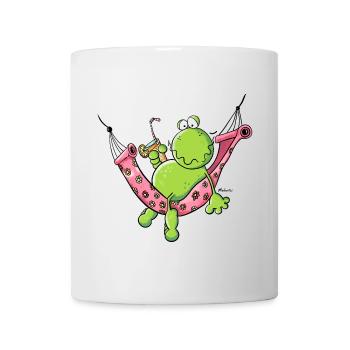Frosch im Urlaub - Tasse - Weiß - Vorne
