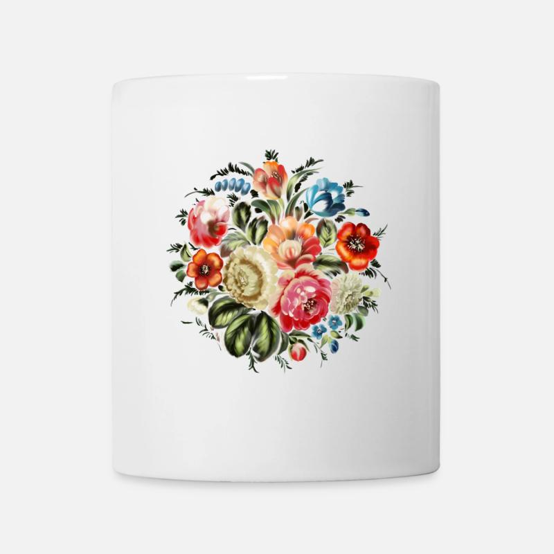 Blumen Zhostovo - Tasse - Weiß
