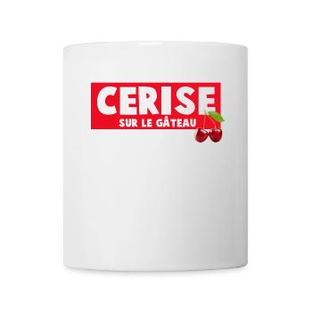 Cerisier Sur Le Gâteau Impression Humoristique - Mug blanc - blanc - Devant