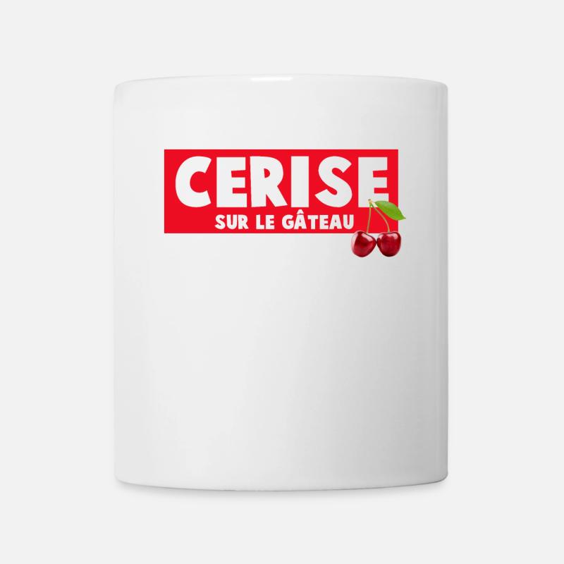 Cerisier Sur Le Gâteau Impression Humoristique - Mug blanc - blanc