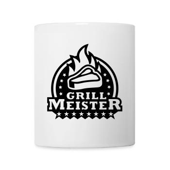 Grill-Meister Abzeichen - Tasse - Weiß - Vorne