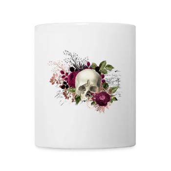 Skull Flowers Skull Skull Death Floral Gift - Mug - white - Front
