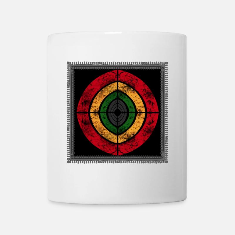 Abstrakter Reggae-Design in Retrofarben - Tasse - Weiß