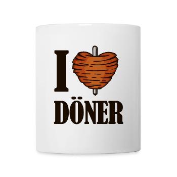 Ich Liebe Döner Kebab Kebap Spieß Essen Hunger - Tasse - Weiß - Vorne