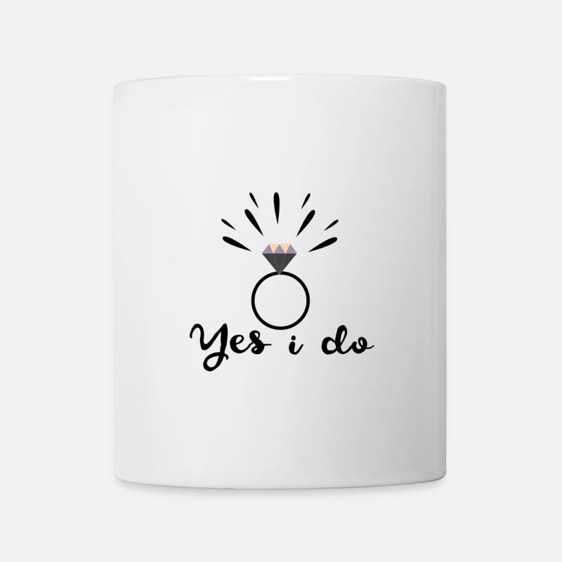 Bague de mariage - Fiançailles - Idée cadeau - Mug blanc - blanc