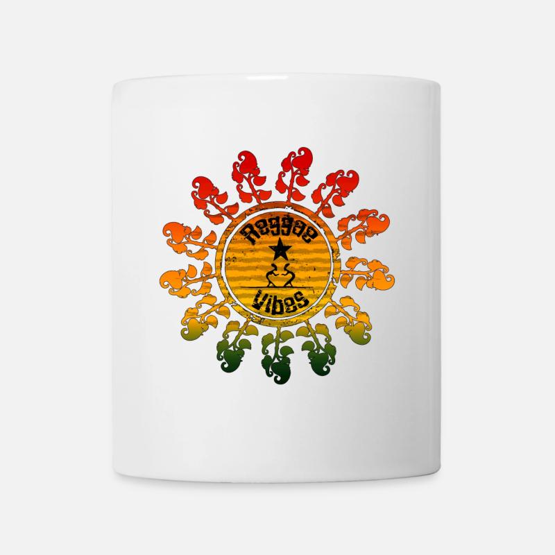Symbole de paix hippie dans la conception de la roue solaire - Mug blanc - blanc