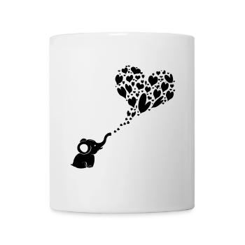 Baby Elefant Herz Wolke - Tasse - Weiß - Vorne