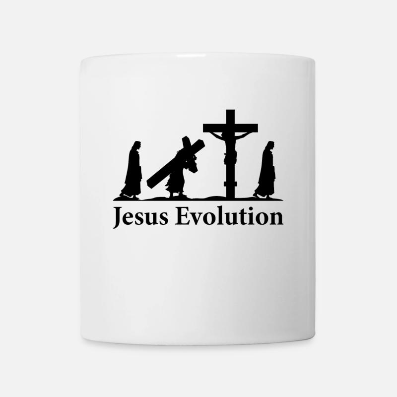 T-shirt de religion drôle d'évolution de Jésus-Christ - Mug blanc - blanc