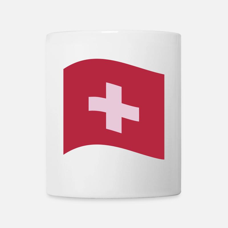 Schweiz, Schweizer Fahne - Tasse - Weiß