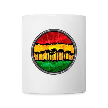 African sunset with reggae motif - Mug - white - Front