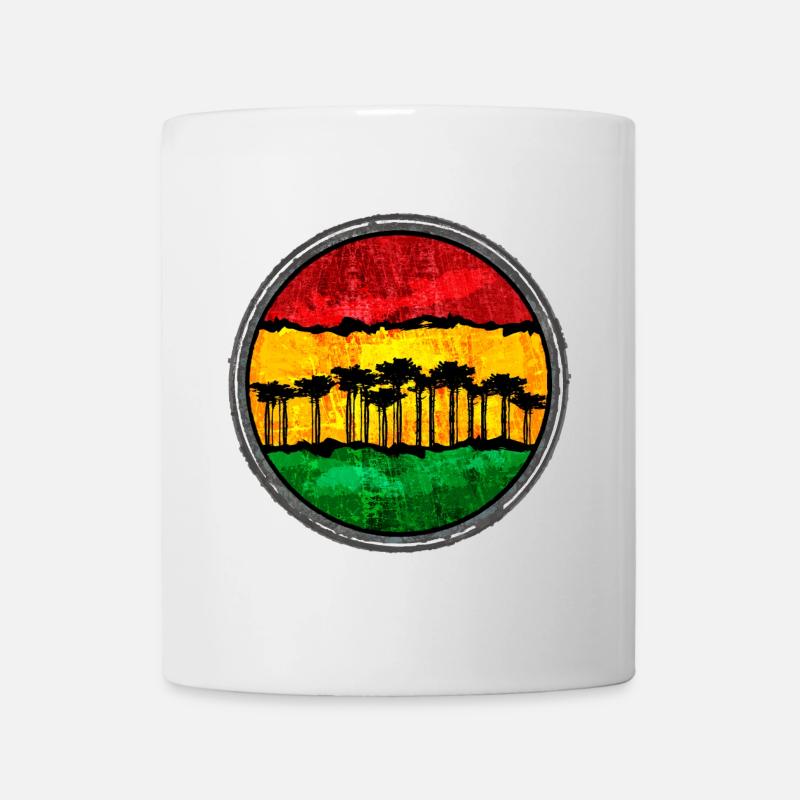 Coucher de soleil africain avec motif reggae - Mug blanc - blanc