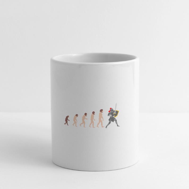 Chevalier Human Evolution Drôle Design Idée cadeau Mug blanc