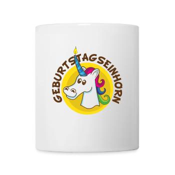 Geburtstag Geburtstagsspruch Einhorn Lustig - Tasse - Weiß - Vorne