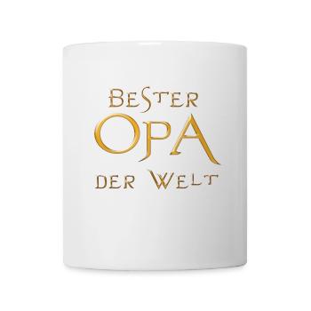 Bester Opa der Welt mit Goldschrift - Tasse - Weiß - Vorne