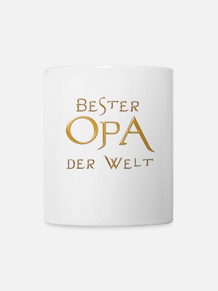 Bester Opa der Welt mit Goldschrift - Tasse - Weiß