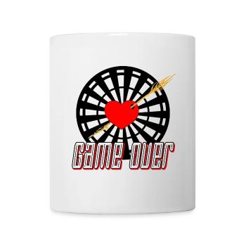 Dartboard with arrow in the heart Game over - Mug - white - Front