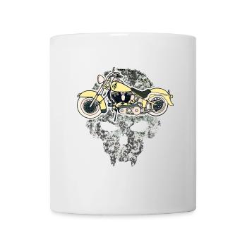 Totenkopf Motorrad - Tasse - Weiß - Vorne