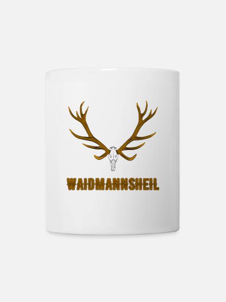 Waidmannsheil Deer trophy cartoon - Tasse - Weiß