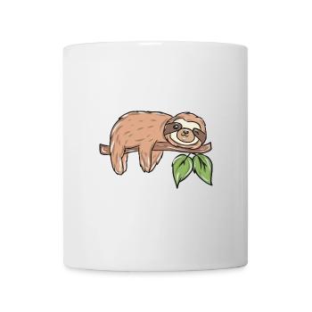 Faultier auf Ast mit Blättern - Tasse - Weiß - Vorne
