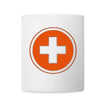 swisscross Schweizerkreuz weiss rot - Tasse - Weiß - Vorne